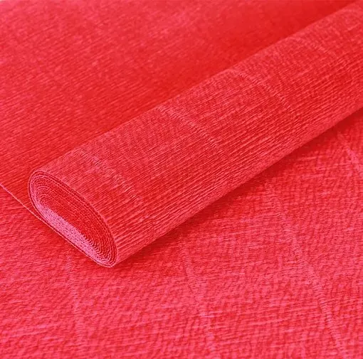 Шикарная бумага гофрированная розово-персикового цвета. Производство Италия